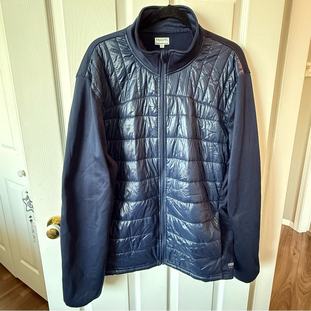 Blue Performance Jacket with Quilted Design and Insulation